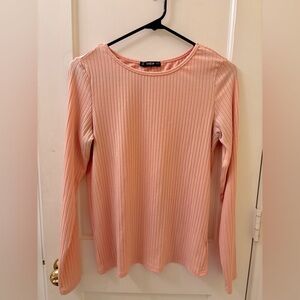 SHEIN Blush Ribbed Long Sleeve Top